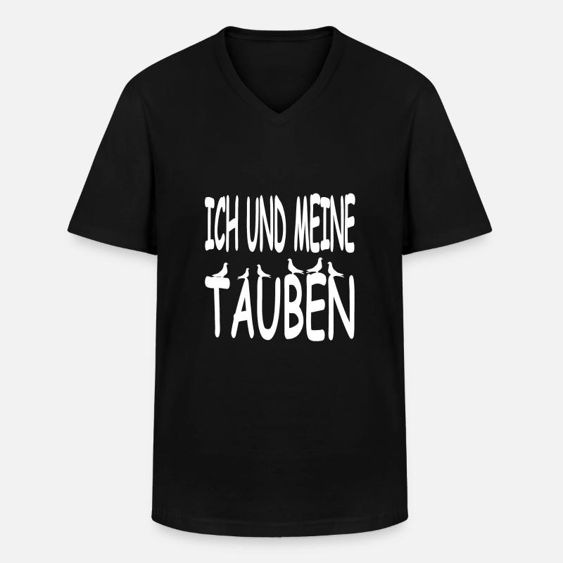 Tauben - Männer-T-Shirt mit V-Ausschnitt - Schwarz