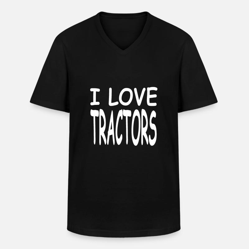 Traktor - Männer-T-Shirt mit V-Ausschnitt - Schwarz