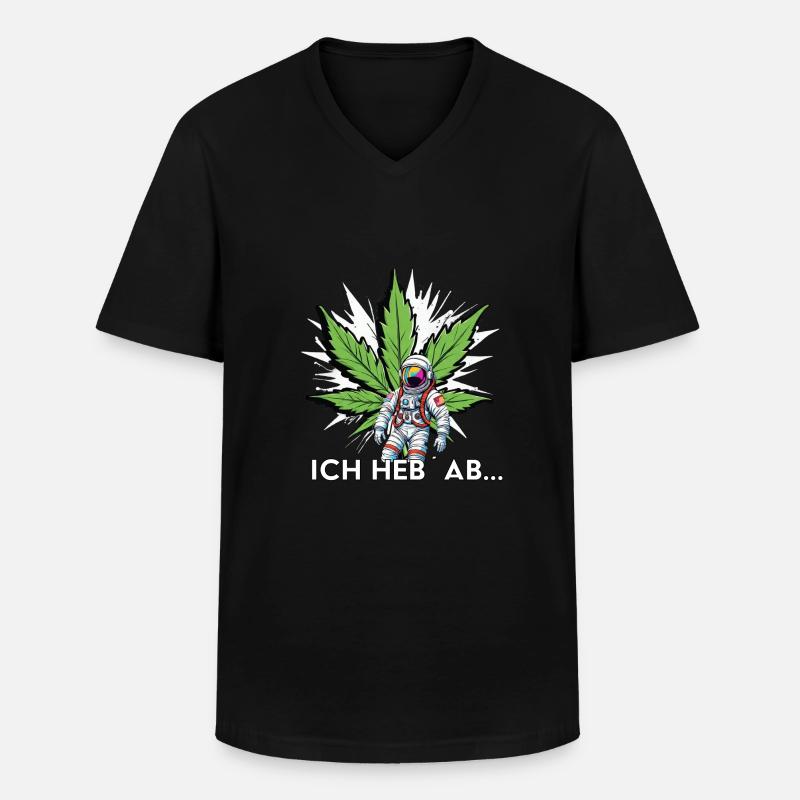 wie ein Astronaut - Männer-T-Shirt mit V-Ausschnitt - Schwarz