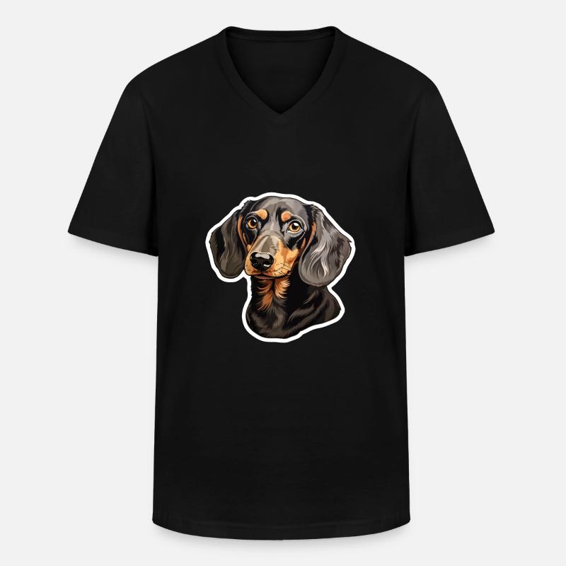 Dackel oder Dachshund - Männer-T-Shirt mit V-Ausschnitt - Schwarz