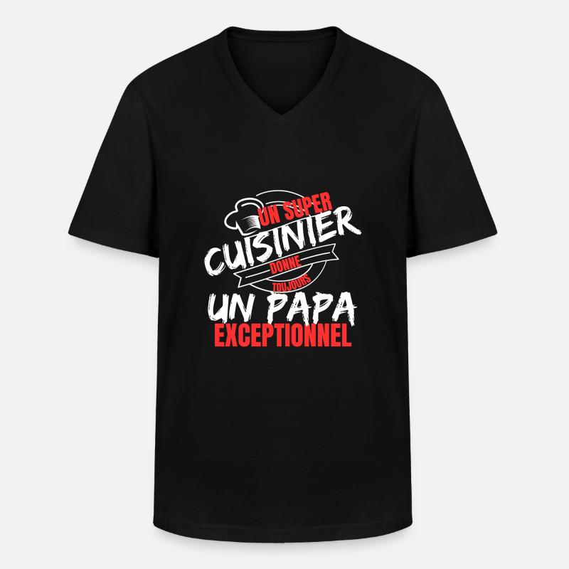 KOCH-DAD - Männer-T-Shirt mit V-Ausschnitt - Schwarz