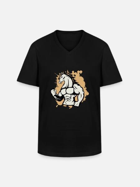 pferd stark - Männer-T-Shirt mit V-Ausschnitt - Schwarz