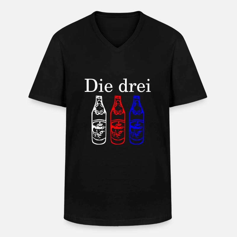 Die Drei Flaschen - hell - Männer-T-Shirt mit V-Ausschnitt - Schwarz