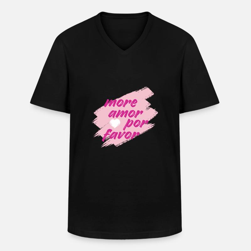 more amor - Männer-T-Shirt mit V-Ausschnitt - Schwarz