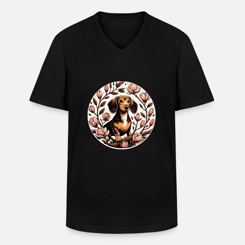 Weiner Hund - Männer-T-Shirt mit V-Ausschnitt - Schwarz