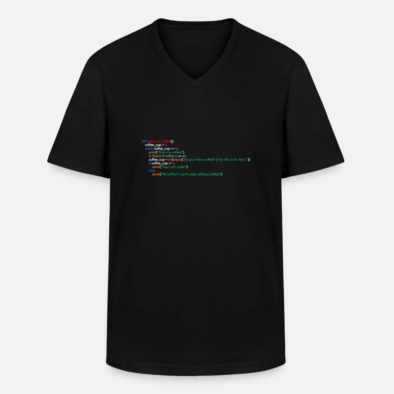 Kaffee, Programmierung, Lustig, Coffee - Männer-T-Shirt mit V-Ausschnitt - Schwarz