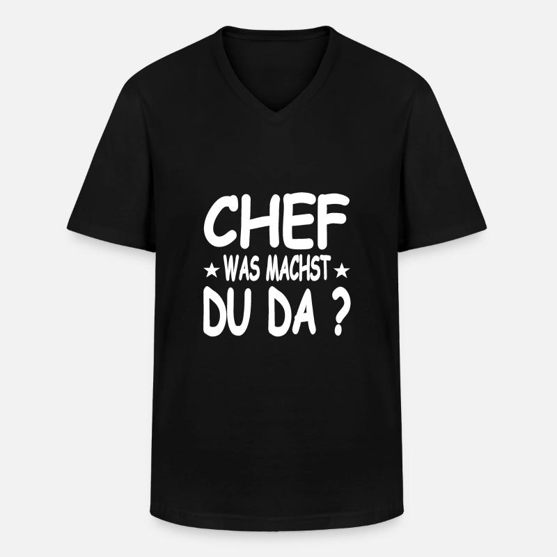 Chef - Männer-T-Shirt mit V-Ausschnitt - Schwarz