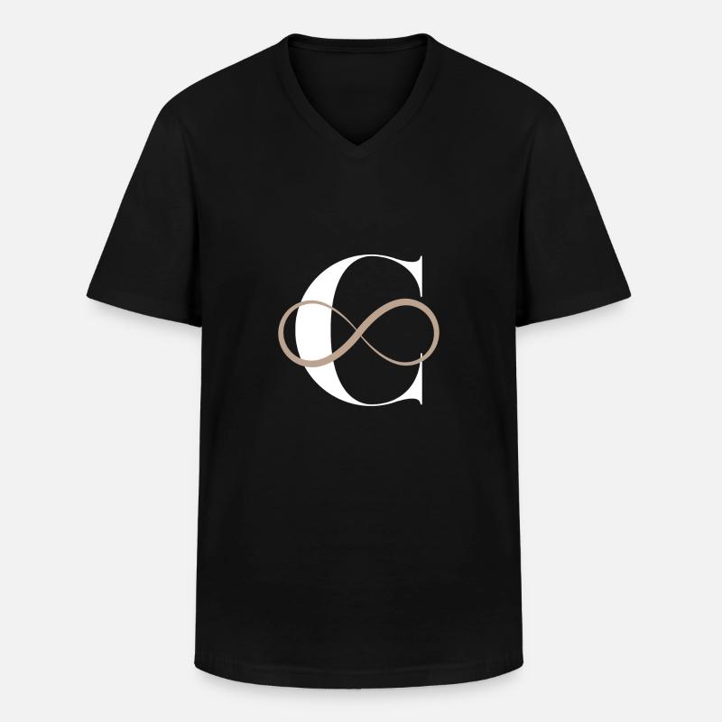 Unendlicher Buchstabe c - Männer-T-Shirt mit V-Ausschnitt - Schwarz