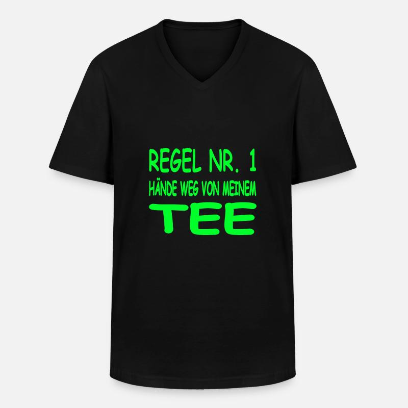 Tee - Männer-T-Shirt mit V-Ausschnitt - Schwarz