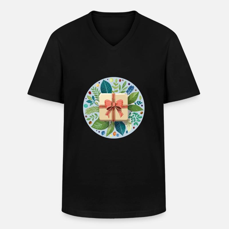 Weihnachtsgeschenk - Männer-T-Shirt mit V-Ausschnitt - Schwarz