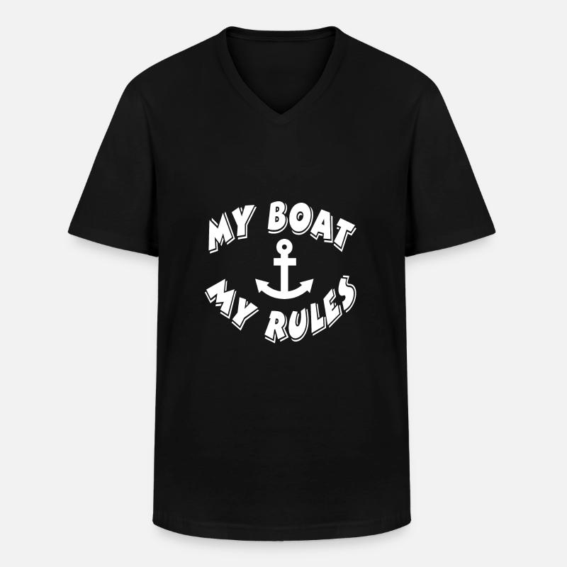 Boot - Männer-T-Shirt mit V-Ausschnitt - Schwarz