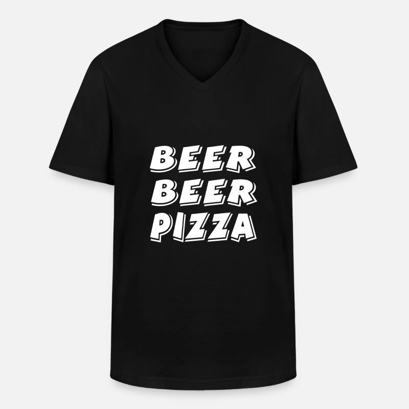 Bier - Männer-T-Shirt mit V-Ausschnitt - Schwarz