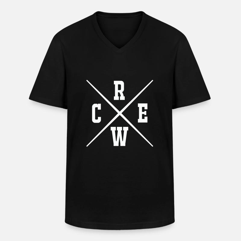 crew - Männer-T-Shirt mit V-Ausschnitt - Schwarz