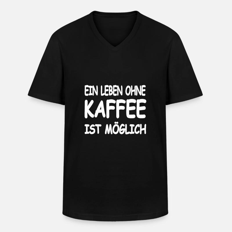 Kaffee - Männer-T-Shirt mit V-Ausschnitt - Schwarz