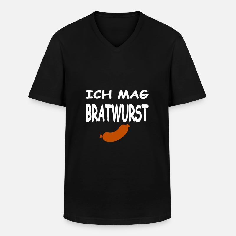 Bratwurst - Männer-T-Shirt mit V-Ausschnitt - Schwarz