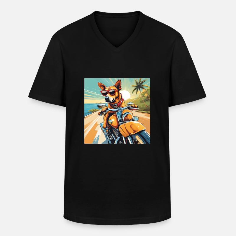 Dog - Männer-T-Shirt mit V-Ausschnitt - Schwarz