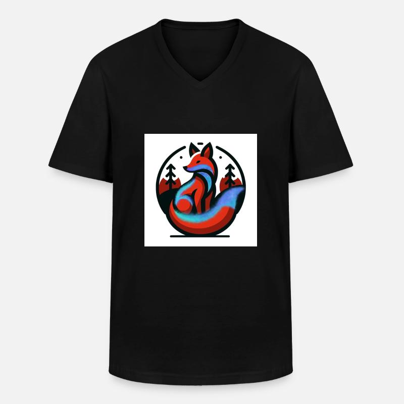 Wandelfuchs - Männer-T-Shirt mit V-Ausschnitt - Schwarz