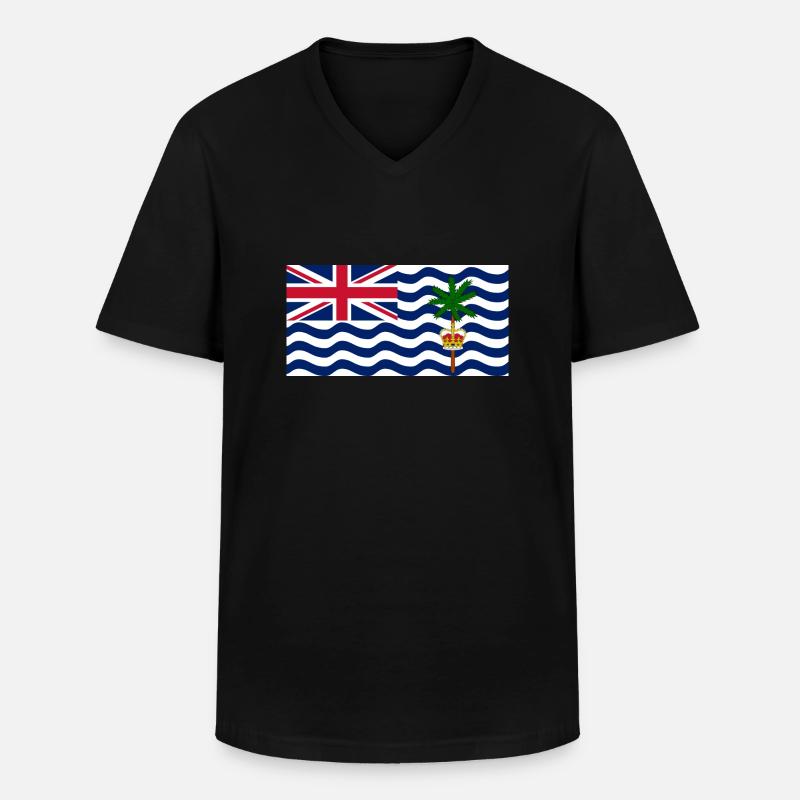 Britisches Territorium im Indischen Ozean - Männer-T-Shirt mit V-Ausschnitt - Schwarz