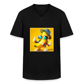 Banane - T-shirt col V Homme - noir - Devant - AI Model Male 178 dark (178cm)
