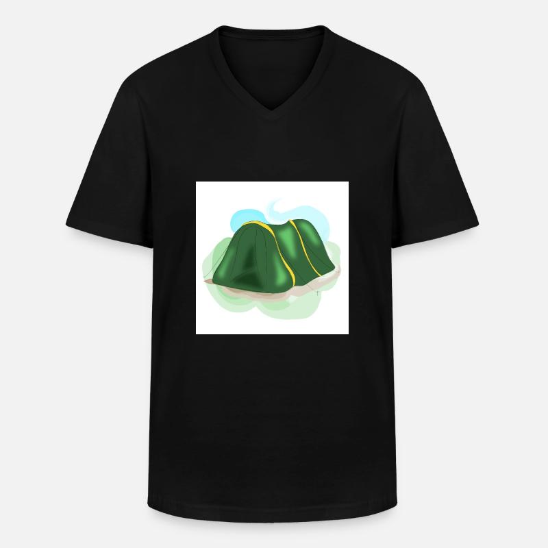 Camping-Zelt - Männer-T-Shirt mit V-Ausschnitt - Schwarz
