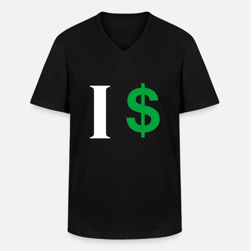 Buchstabe i Dollar - Männer-T-Shirt mit V-Ausschnitt - Schwarz