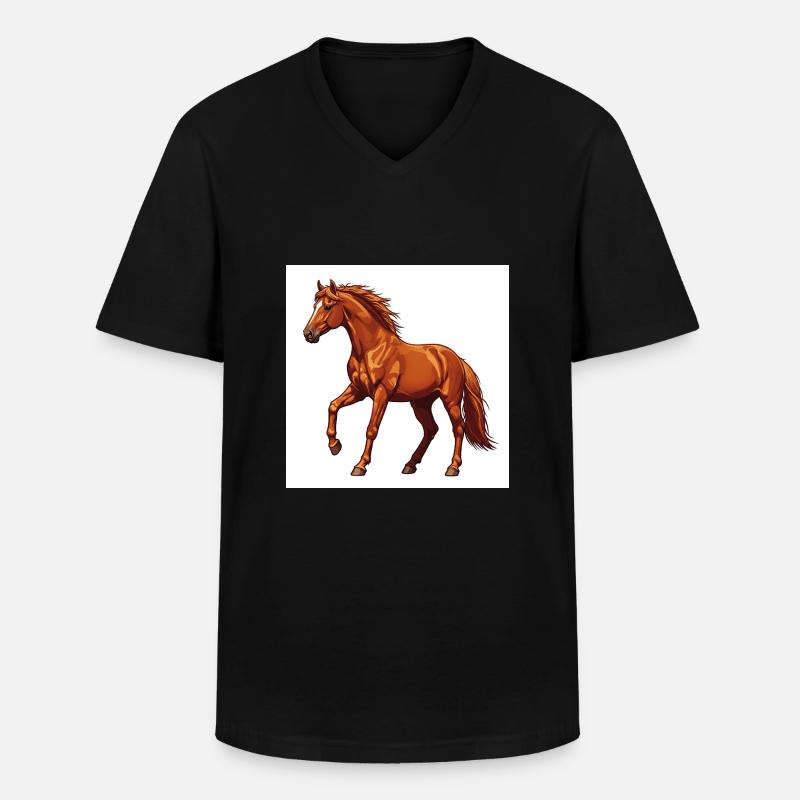 Das Pferd: Ein edles Tier - Männer-T-Shirt mit V-Ausschnitt - Schwarz