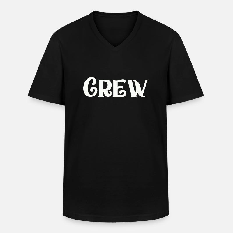 crew - Männer-T-Shirt mit V-Ausschnitt - Schwarz