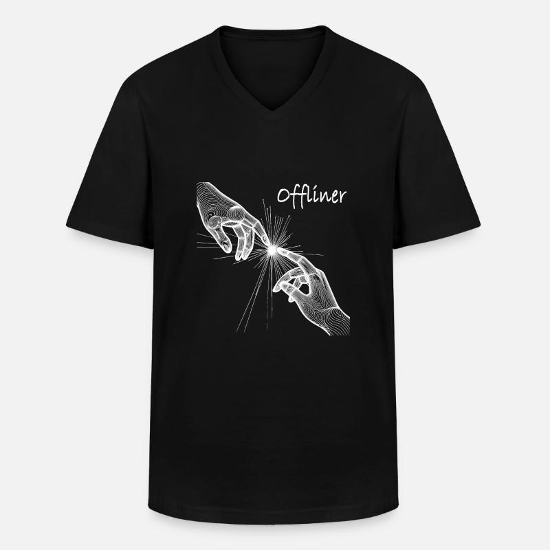 Hände Offliner - Männer-T-Shirt mit V-Ausschnitt - Schwarz