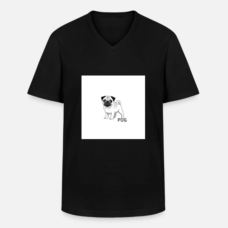 Der Mops - Männer-T-Shirt mit V-Ausschnitt - Schwarz