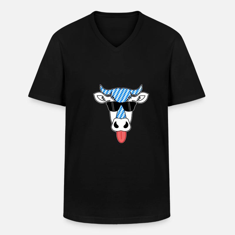 Bayern Kuh - Männer-T-Shirt mit V-Ausschnitt - Schwarz
