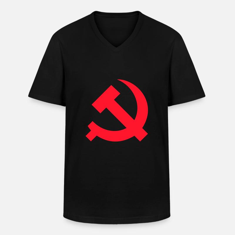 hammersichel - Männer-T-Shirt mit V-Ausschnitt - Schwarz