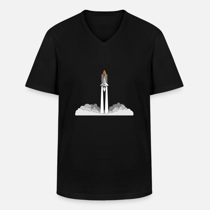 Space Shuttle Launch - Männer-T-Shirt mit V-Ausschnitt - Schwarz