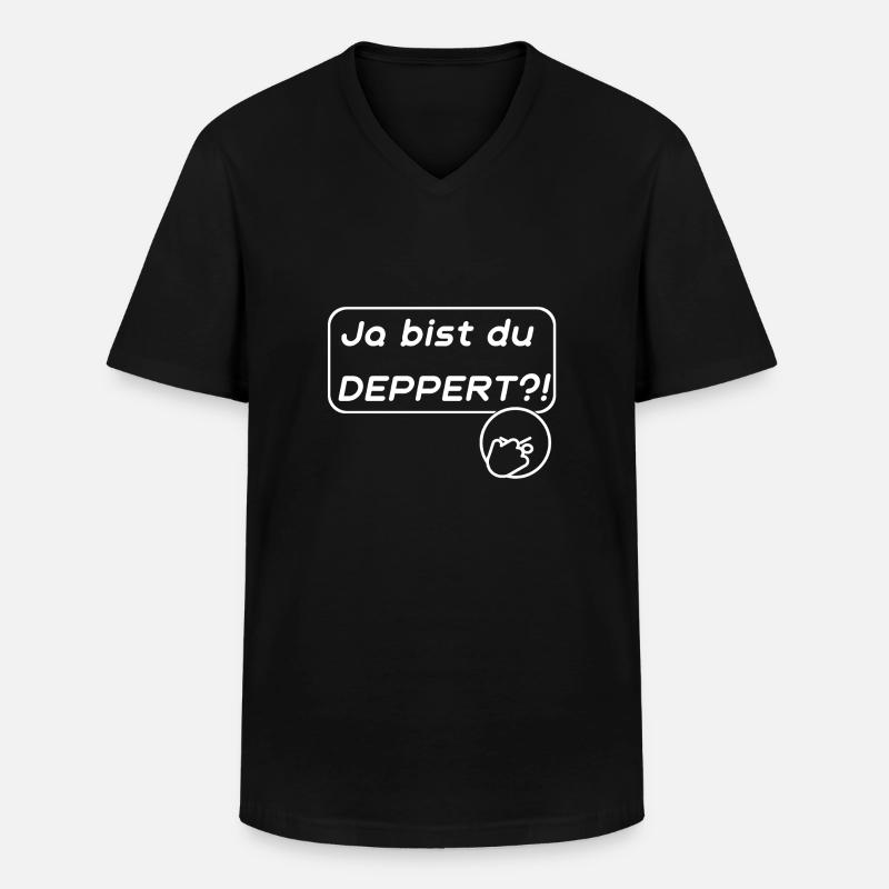 Deppert - Männer-T-Shirt mit V-Ausschnitt - Schwarz