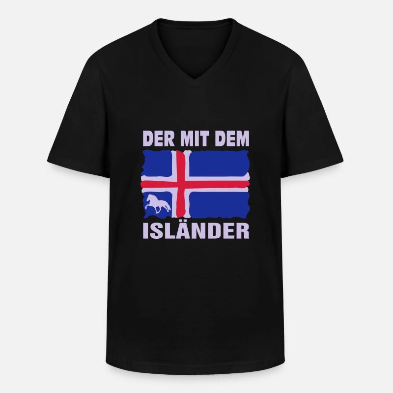 Der mit dem Isländer - Männer-T-Shirt mit V-Ausschnitt - Schwarz