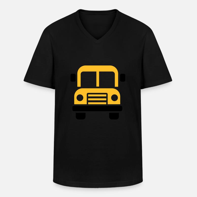 Bus - Männer-T-Shirt mit V-Ausschnitt - Schwarz