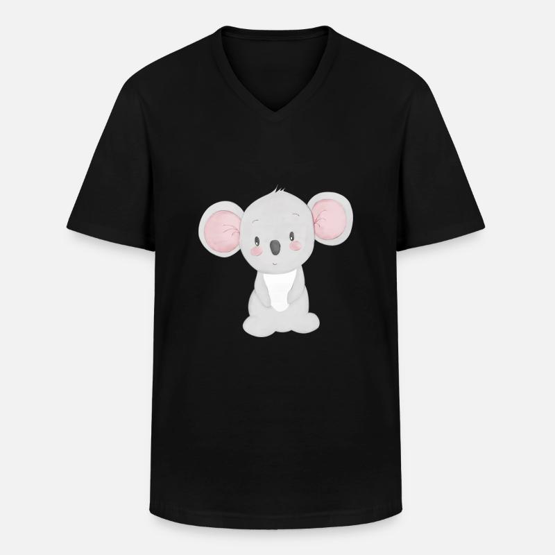 Koala - Männer-T-Shirt mit V-Ausschnitt - Schwarz