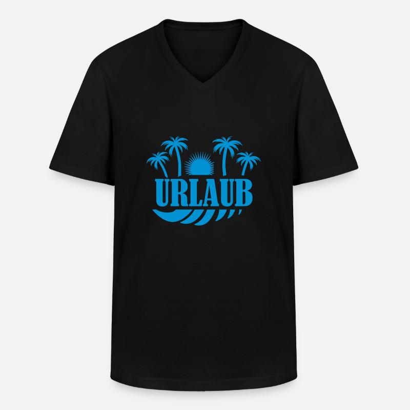 urlaub_001 - Männer-T-Shirt mit V-Ausschnitt - Schwarz