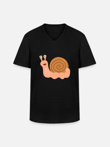 Snail - Men's V-Neck T-Shirt - black