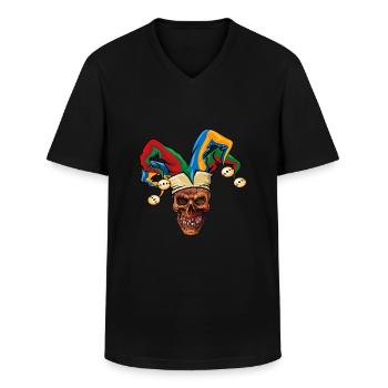 Skull Fasnet Fastnacht Fasching Karneval - Männer-T-Shirt mit V-Ausschnitt - Schwarz - Vorne - AI Model Male 178 dark (178cm)