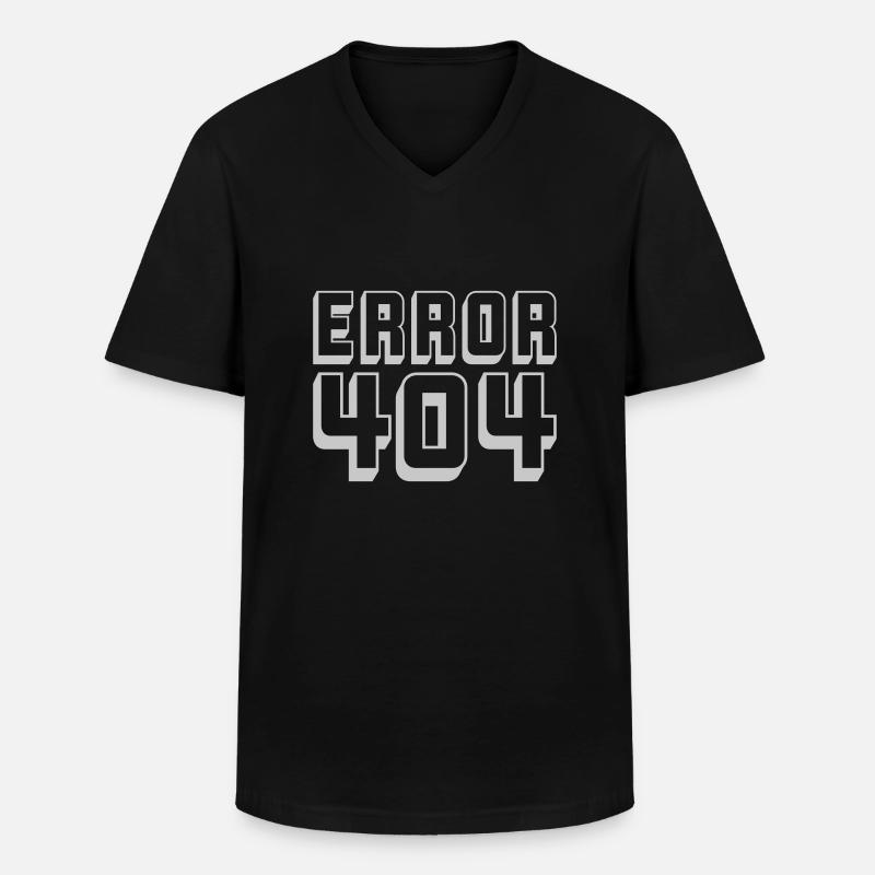 Computer Verbindung Error 404 - Männer-T-Shirt mit V-Ausschnitt - Schwarz