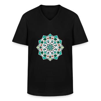 Oriental folklore - Men's V-Neck T-Shirt - black - Front - AI Model Male 178 dark (178cm)