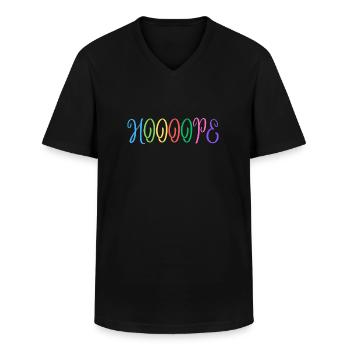 "HOOOOPE: un message positif pour vos murs" - T-shirt col V Homme - noir - Devant - AI Model Male 178 dark (178cm)