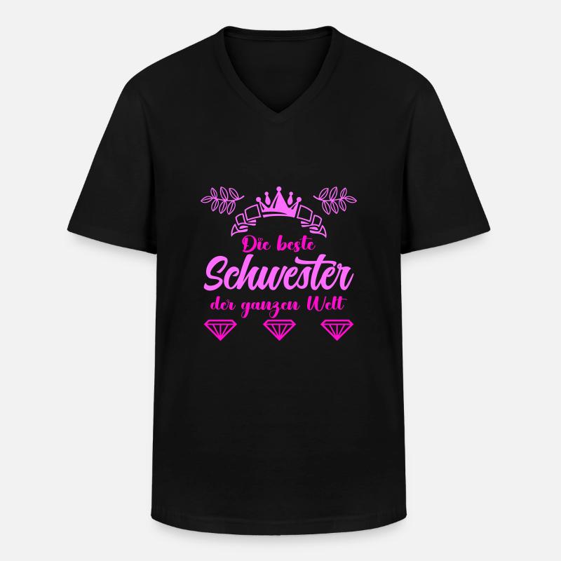 beste schwester - Männer-T-Shirt mit V-Ausschnitt - Schwarz