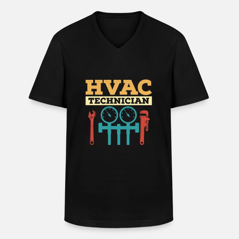 HVAC Technician AC Tech Installer - Men's V-Neck T-Shirt - black
