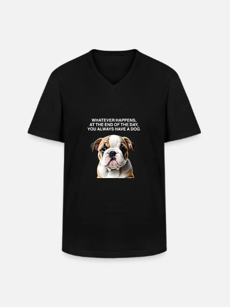 Funny Bulldog Quotes - Männer-T-Shirt mit V-Ausschnitt - Schwarz