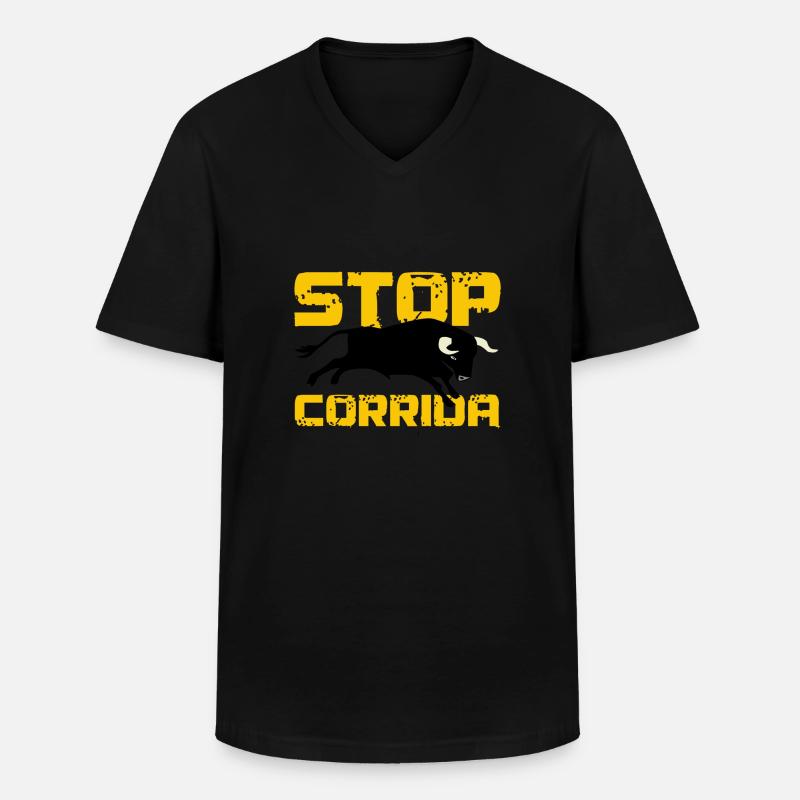 corrida - Männer-T-Shirt mit V-Ausschnitt - Schwarz