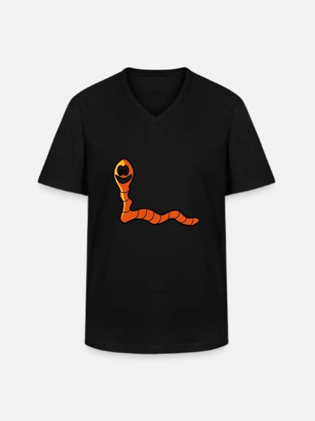 ver Earthworm - T-shirt col V Homme - noir