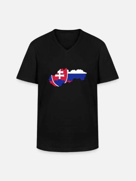 Slowakei - Männer-T-Shirt mit V-Ausschnitt - Schwarz