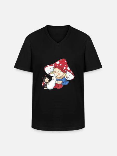 Wichtel_06 - Männer-T-Shirt mit V-Ausschnitt - Schwarz
