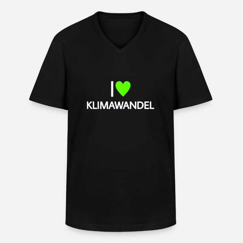 Ich liebe Klimawandel - Männer-T-Shirt mit V-Ausschnitt - Schwarz